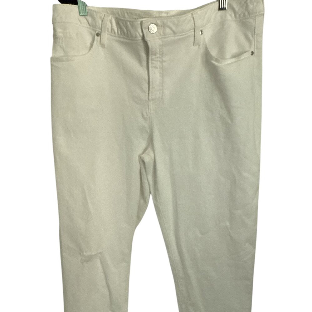 Chico's White Deconstruct Jeans - NWT - Size 16 (Chicos 3)  - So Slimming Crop